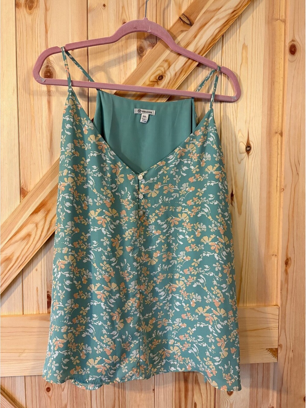 Versona XXL Floral Print Spaghetti Strap Tank Top